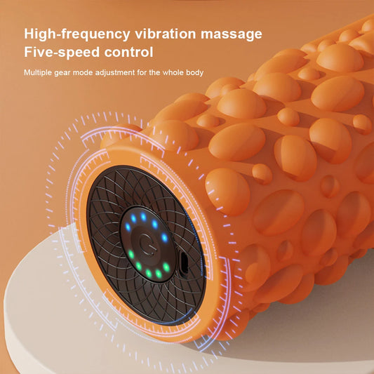 Electric Vibrating Foam Roller Yoga Column Rechargeable Massage Column 5 Modes Exercise Roller for Yoga Pilates