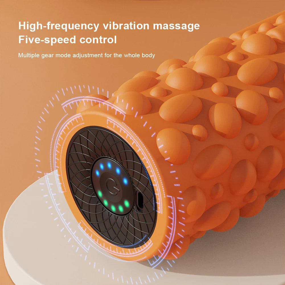 Electric Vibrating Foam Roller Yoga Column Rechargeable Massage Column 5 Modes Exercise Roller for Yoga Pilates