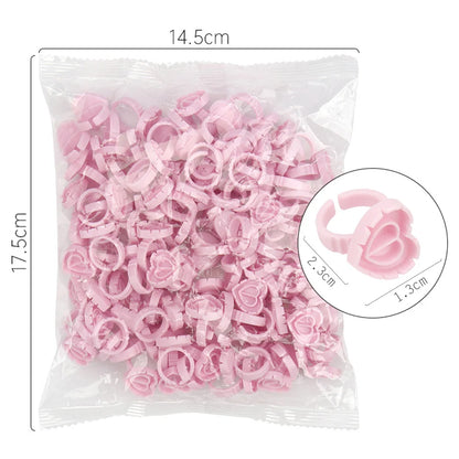 AILEISHI Wholesale 100Pcs/Bag Disposable Eyelash Extension Glue Ring Cup Tattoo Pigment Holder Container Lash Tools Supplier