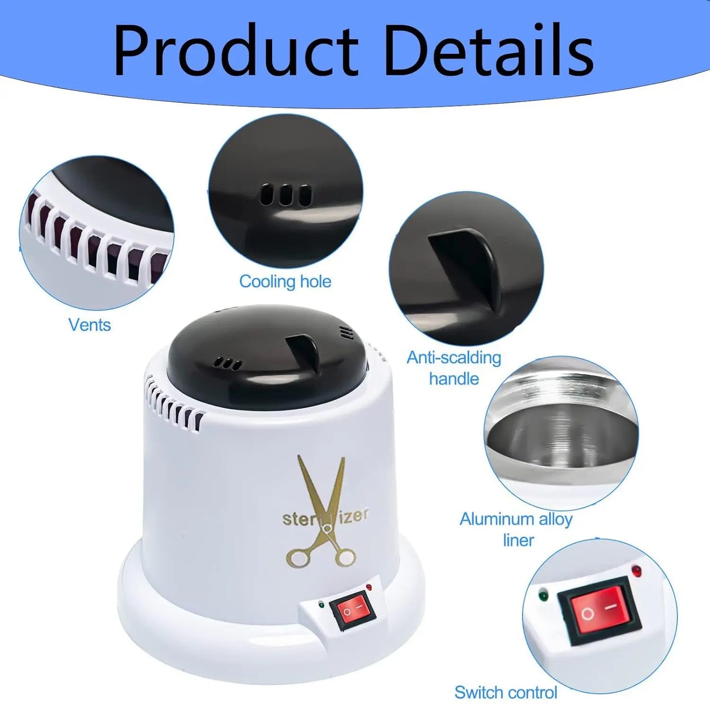Sterilizer Manicure Equipment Sterilizer Box Pot Nail Art Quartzite Beads High Temperature Glass Ball Tools Nail Art Tools