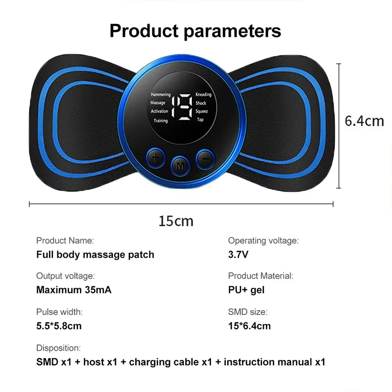 EMS Neck Massage 8 Mode 19 Gears Electric Pulse Neck Massager Relieve Muscle Fatigue Tools Relax For Men&Women