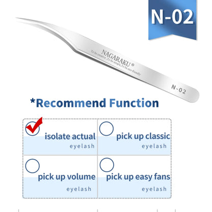 NAGARAKU Eyelash Extension Tweezers False Eyelashes Makeup Stainless Steel Professional Volume Tweezer 3D Accurate Pincet