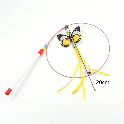 Interactive Cat Toy Handfree Cat Stick Playing Kitten Playing Teaser Wand Toy Suction Cup Bird/Feather Cat Wand Pet Supplies