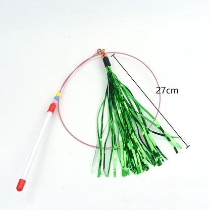 Interactive Cat Toy Handfree Cat Stick Playing Kitten Playing Teaser Wand Toy Suction Cup Bird/Feather Cat Wand Pet Supplies