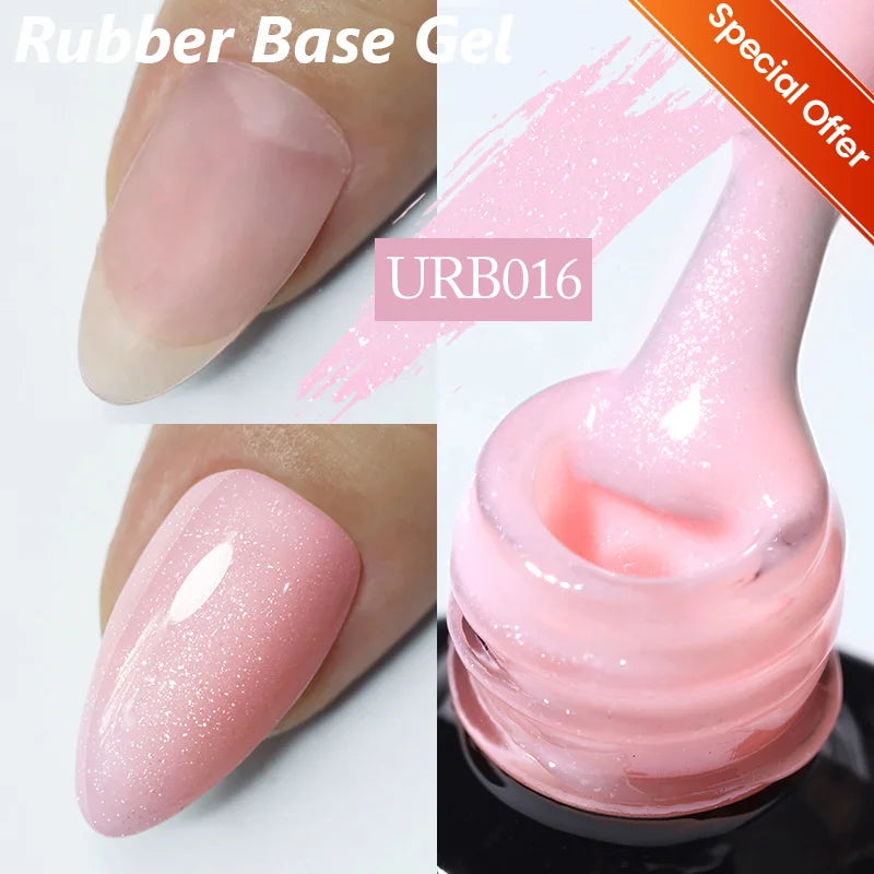 UR SUGAR 7ml Nude Crystal Rubber Base Gel Natural Color Semi Permanent Soak off UV LED Gel Nail Art Varnish