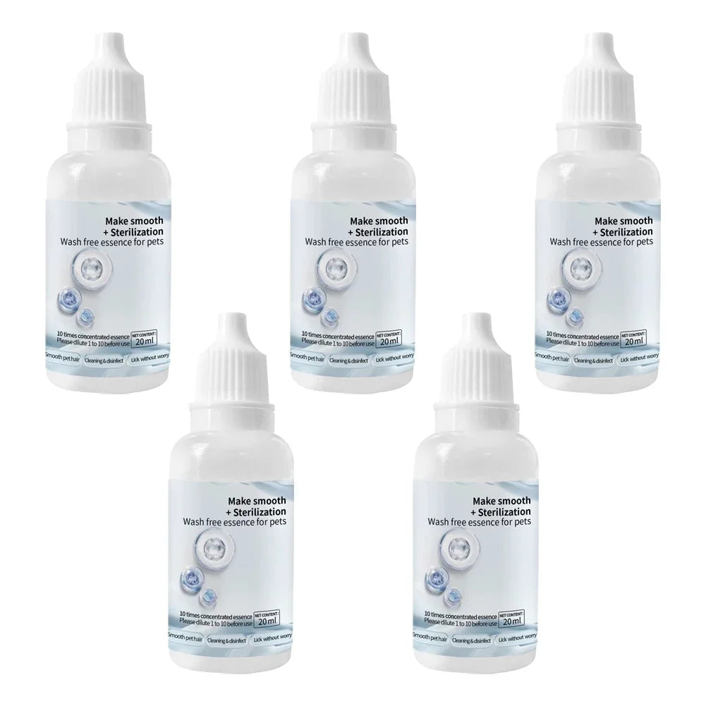 10pcs Cat Steam Brush Wash Free Essence Hair Serum Removing Dirts Mites Animal Grooming Essence Cat Dog Shampoo for Pet Cleaning