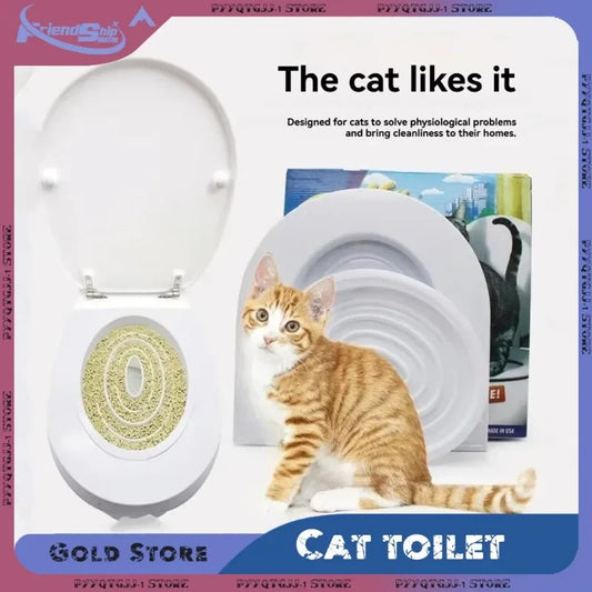 Cat Toilet Indoor Reusable Pet Litter Trainer Potty Cats Supplies Tray Professional Kit Kitty Toilets Cat System Training Toilet