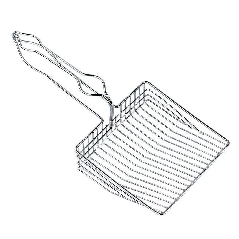 Cat Litter Shovel  Wood Handle Metal Scooper with Hook Portable Stainless Steel Sifting Kitten Toilet Cleaning Tool Pet Products