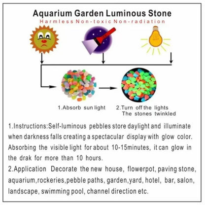 Luminous Stones Glow in The Dark Pebbles Glowing Stones Outdoor Walkways Home Garden Yard Decor Fish Tank Pebble Rocks