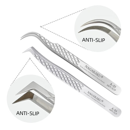 NAGARAKU Eyelash Extension Tweezers False Eyelashes Makeup Stainless Steel Professional Volume Tweezer 3D Accurate Pincet