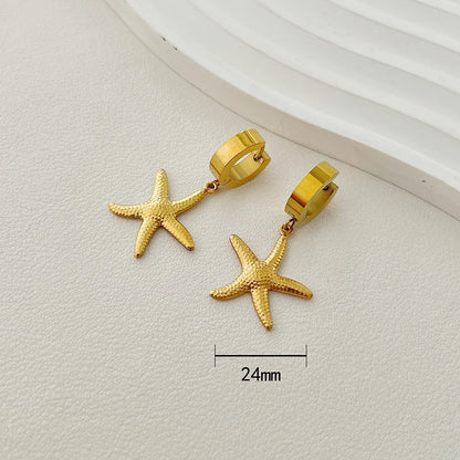 ALTERA New Bohemia Handmade Stainless Steel Necklace Earrings Bracelet Shell Starfish Charm Waterproof Jewelry Set Summer Beach