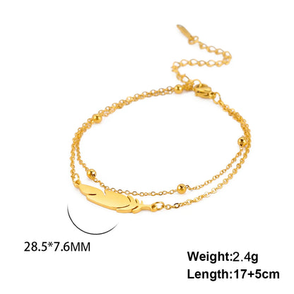 LIKGREAT Fashion Feather Design Pendant Bracelet for Women Men Charm Adjustable Rope Chain Couple Jewelry Party Gifts