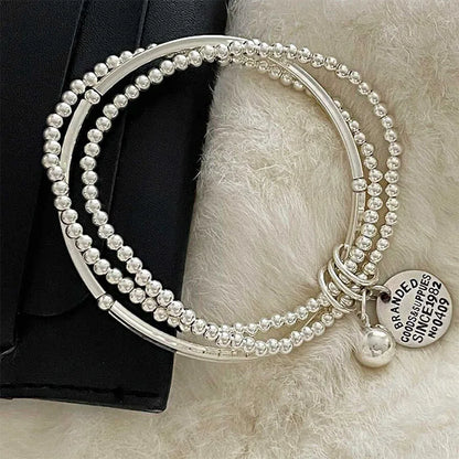 Foxanry Letter Pendant Multilayer Bead Chain Bracelets For Women Creative Design New Fashion Personality Birthday Jewelry Gifts