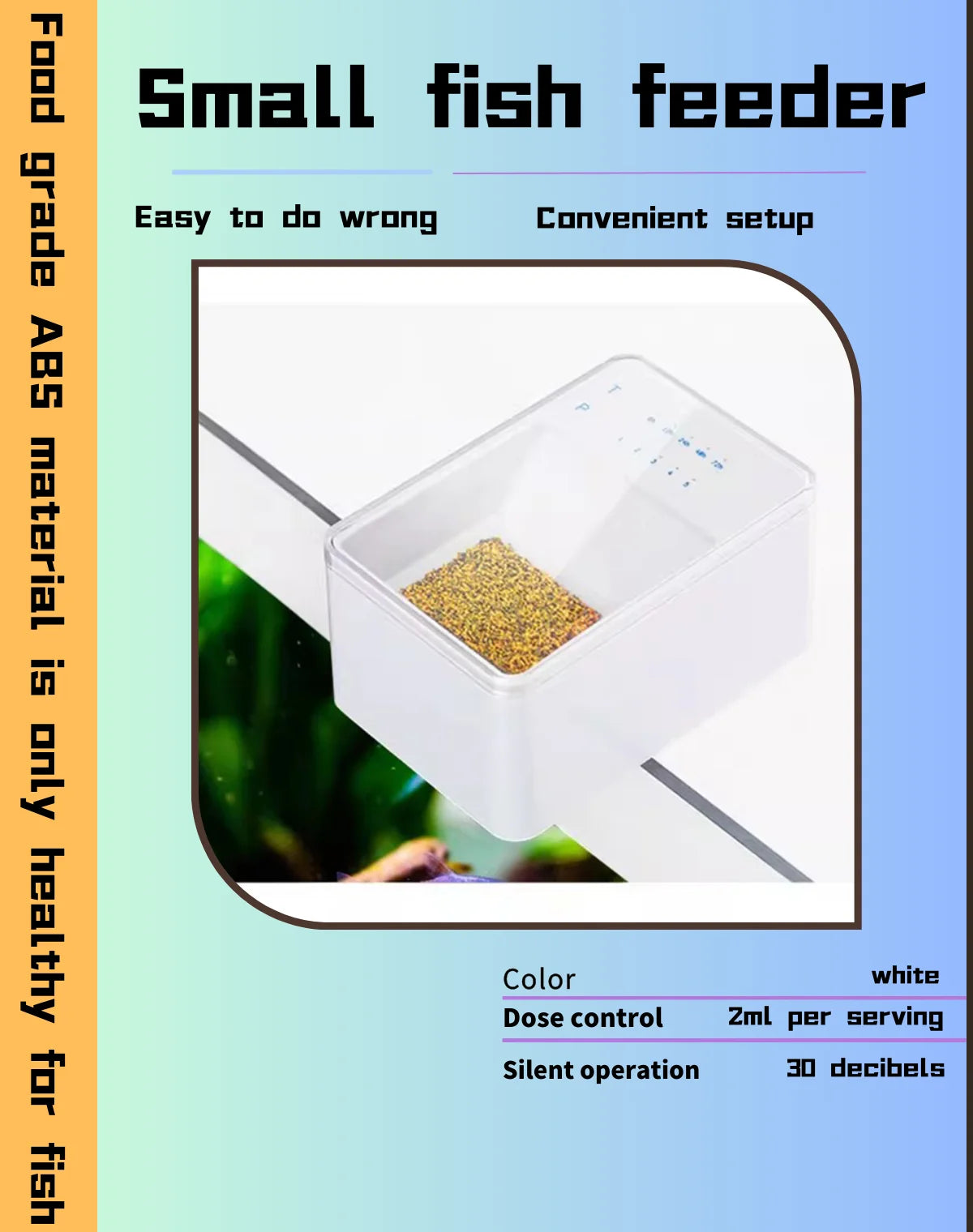 LED Aquarium Digital Fish Tank 70ml Intelligent Digital Automatic Fishes Feeder with Timer Pet Feeding Fish Food Dispenser Food