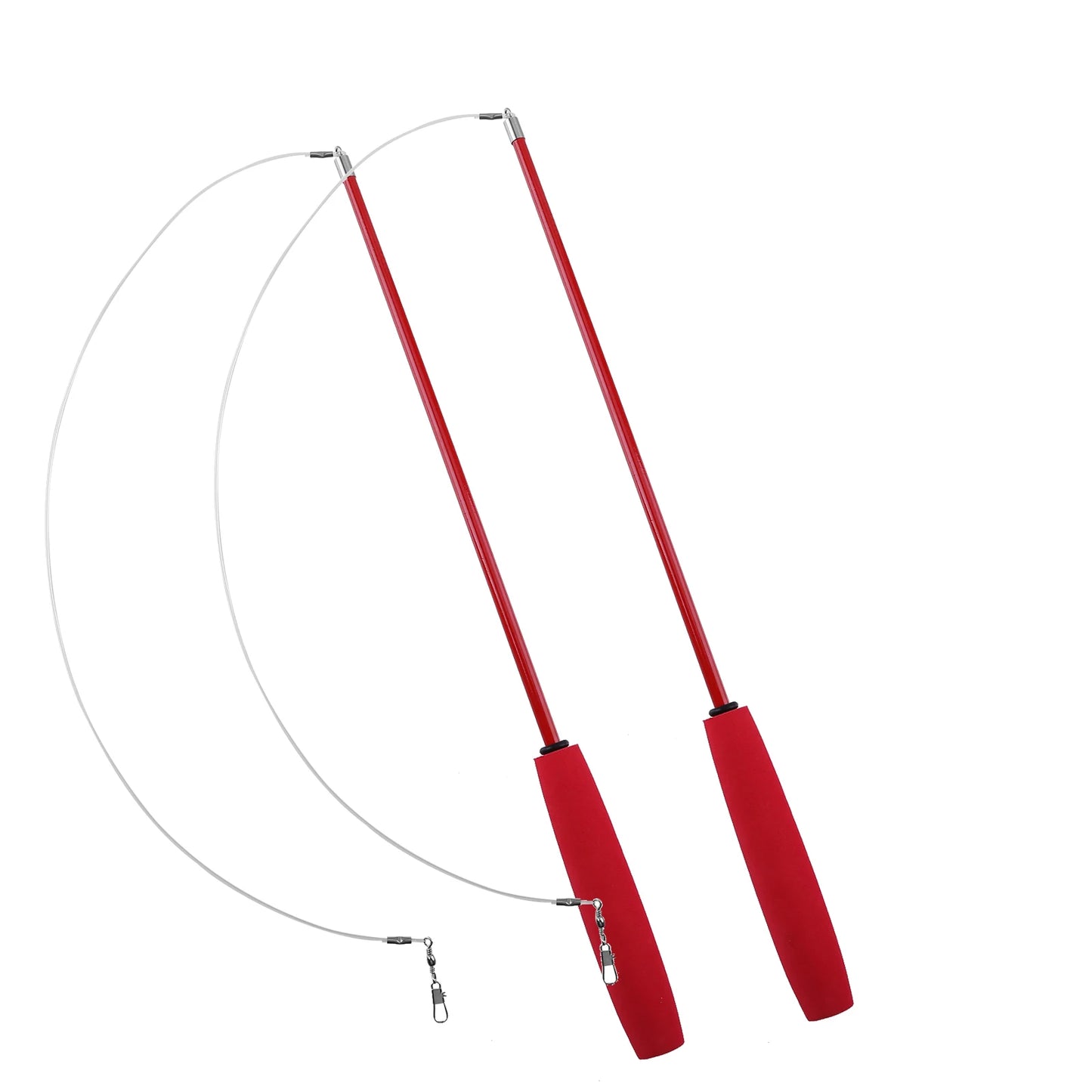Cat Teaser Wands Three-section Telescopic Fishing Pole Wand Kitten Funny Catcher Teaser Stick Rod Interactive Stick Teaser Toys