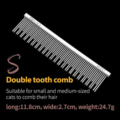 Fenice Professional Anti-Corrosion Grooming Comb For Dogs Cats Tapered Stainless Steel Pins Pet Grooming Supplies