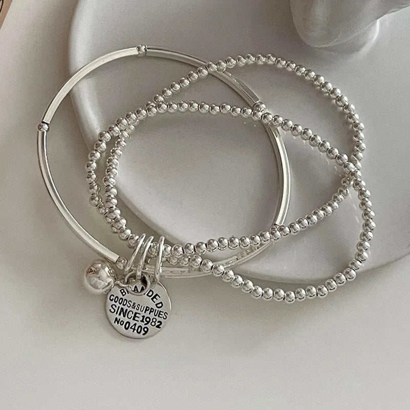 Foxanry Letter Pendant Multilayer Bead Chain Bracelets For Women Creative Design New Fashion Personality Birthday Jewelry Gifts