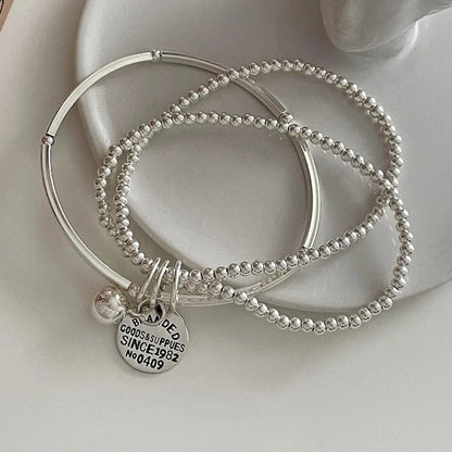 Foxanry Letter Pendant Multilayer Bead Chain Bracelets For Women Creative Design New Fashion Personality Birthday Jewelry Gifts