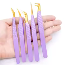 AILEISHI Eyelashes Tweezers Stainless Steel Super hard Tweezers High Precision Anti-static Tweezers For Eyelash Extensions Tools