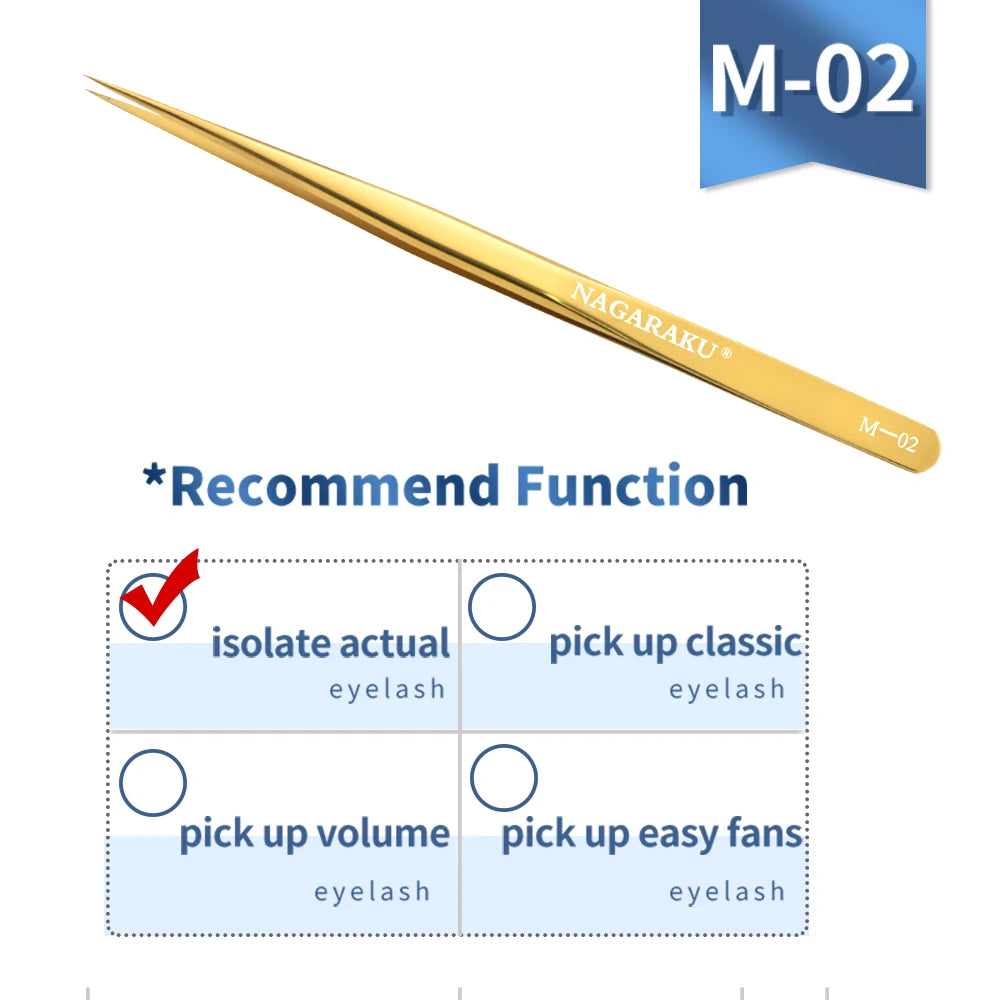 NAGARAKU Eyelash Extension Tweezers False Eyelashes Makeup Stainless Steel Professional Volume Tweezer 3D Accurate Pincet