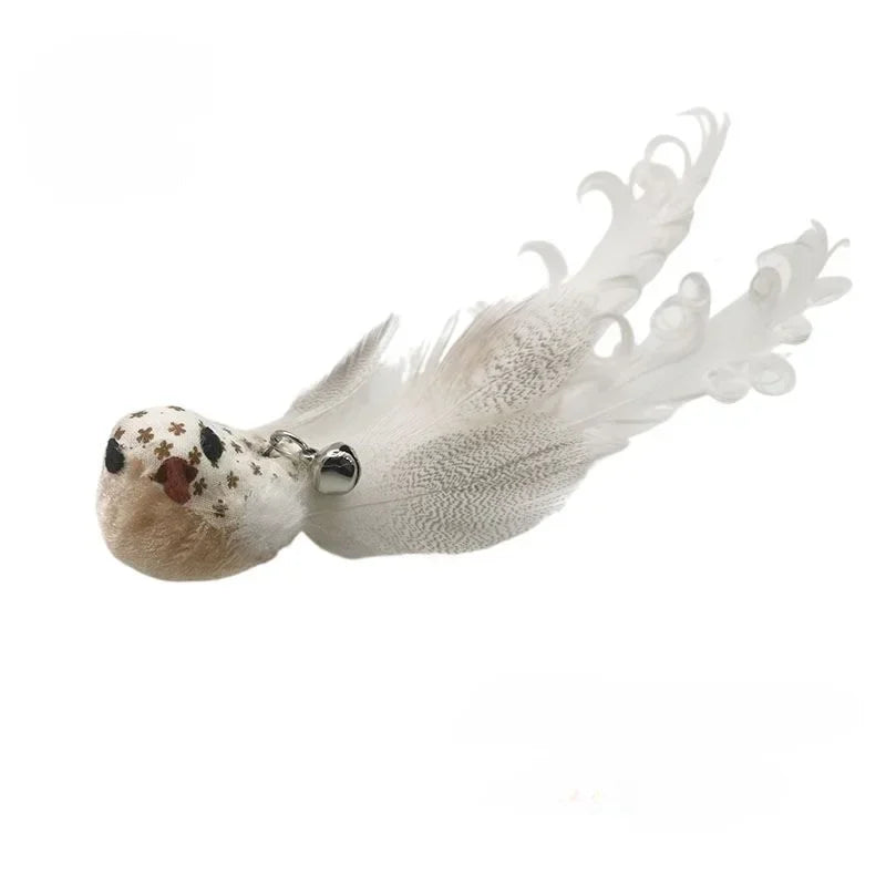 Interactive Cat Toy Handfree Cat Stick Playing Kitten Playing Teaser Wand Toy Suction Cup Bird/Feather Cat Wand Pet Supplies