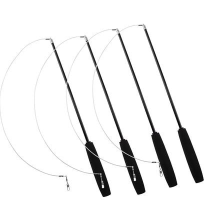 Cat Teaser Wands Three-section Telescopic Fishing Pole Wand Kitten Funny Catcher Teaser Stick Rod Interactive Stick Teaser Toys