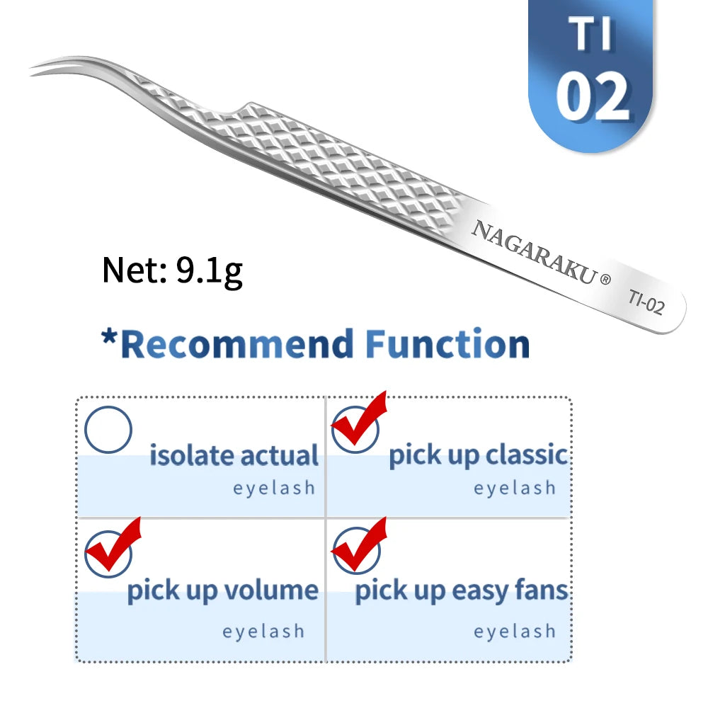 NAGARAKU Eyelash Extension Tweezers False Eyelashes Makeup Stainless Steel Professional Volume Tweezer 3D Accurate Pincet
