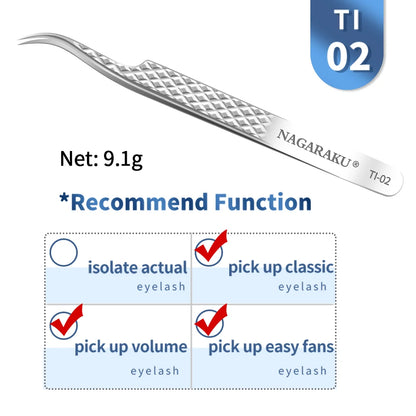 NAGARAKU Eyelash Extension Tweezers False Eyelashes Makeup Stainless Steel Professional Volume Tweezer 3D Accurate Pincet