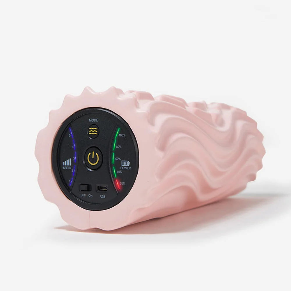Foam Shaft Electric Foam Roller Yoga Home Gym Vibration Massage 5 Speeds Column Muscle Relax Deep Tissue Usb Rechargeable