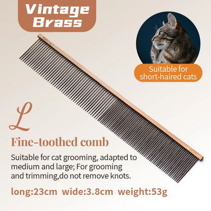Fenice Professional Anti-Corrosion Grooming Comb For Dogs Cats Tapered Stainless Steel Pins Pet Grooming Supplies