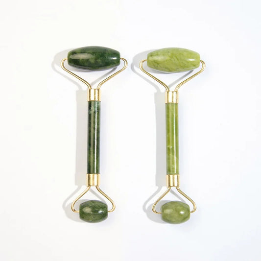 Jade Stone Face Roller Facial Massager Double Rollers