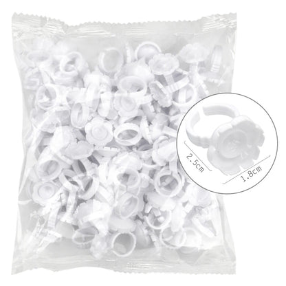 AILEISHI Wholesale 100Pcs/Bag Disposable Eyelash Extension Glue Ring Cup Tattoo Pigment Holder Container Lash Tools Supplier
