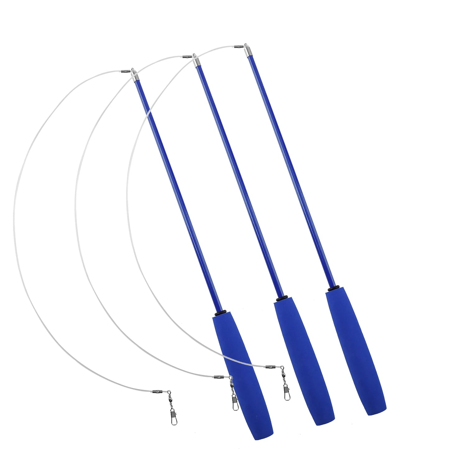 Cat Teaser Wands Three-section Telescopic Fishing Pole Wand Kitten Funny Catcher Teaser Stick Rod Interactive Stick Teaser Toys