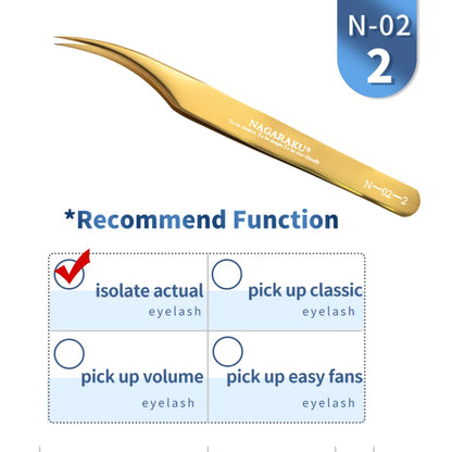 NAGARAKU Eyelash Extension Tweezers False Eyelashes Makeup Stainless Steel Professional Volume Tweezer 3D Accurate Pincet