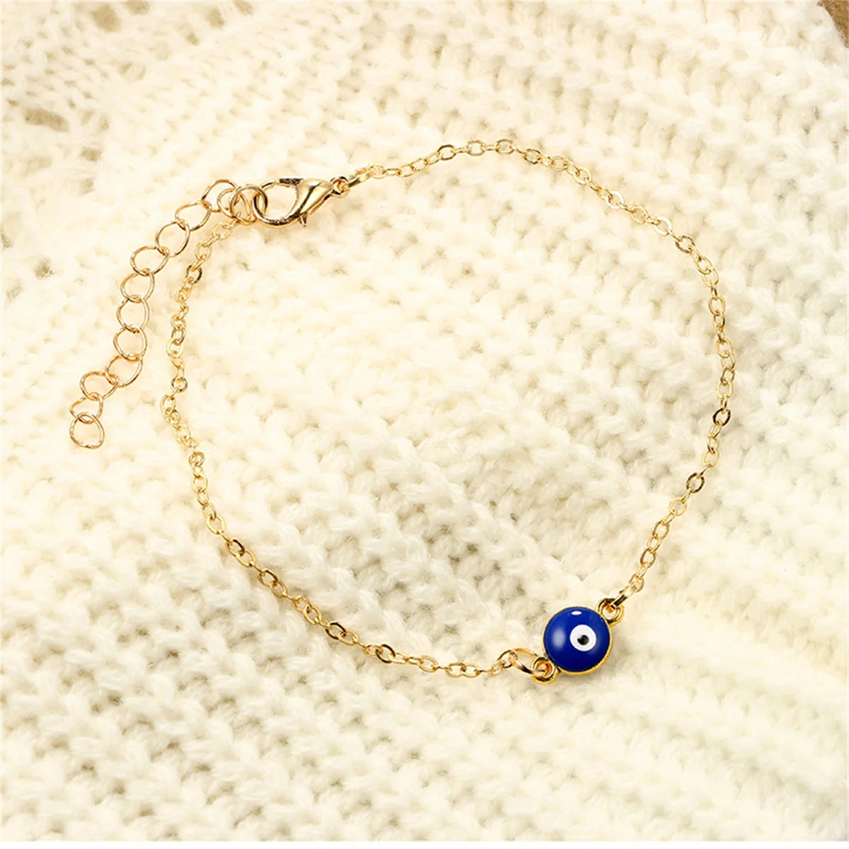 Bohemian Turkish Evil Blue Eyes Bead Anklets For Women Summer Ocean Beach Colorful Resin Eye Pendant Ankle Bracelet Jewelry Gift