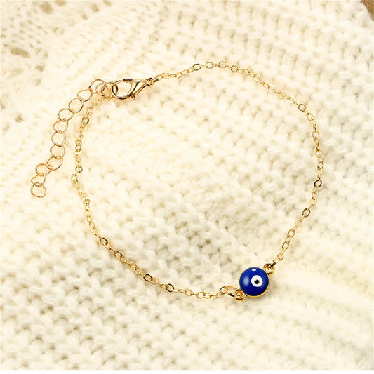 Bohemian Turkish Evil Blue Eyes Bead Anklets For Women Summer Ocean Beach Colorful Resin Eye Pendant Ankle Bracelet Jewelry Gift