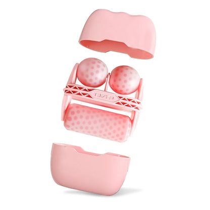 Cool Facial Face Massage Roller Double Roller Relieve Fatigue Pain Redness Skin Tighten Face Lift Reduce Swell for Home Use