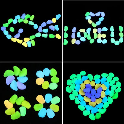 Luminous Stones Glow in The Dark Pebbles Glowing Stones Outdoor Walkways Home Garden Yard Decor Fish Tank Pebble Rocks