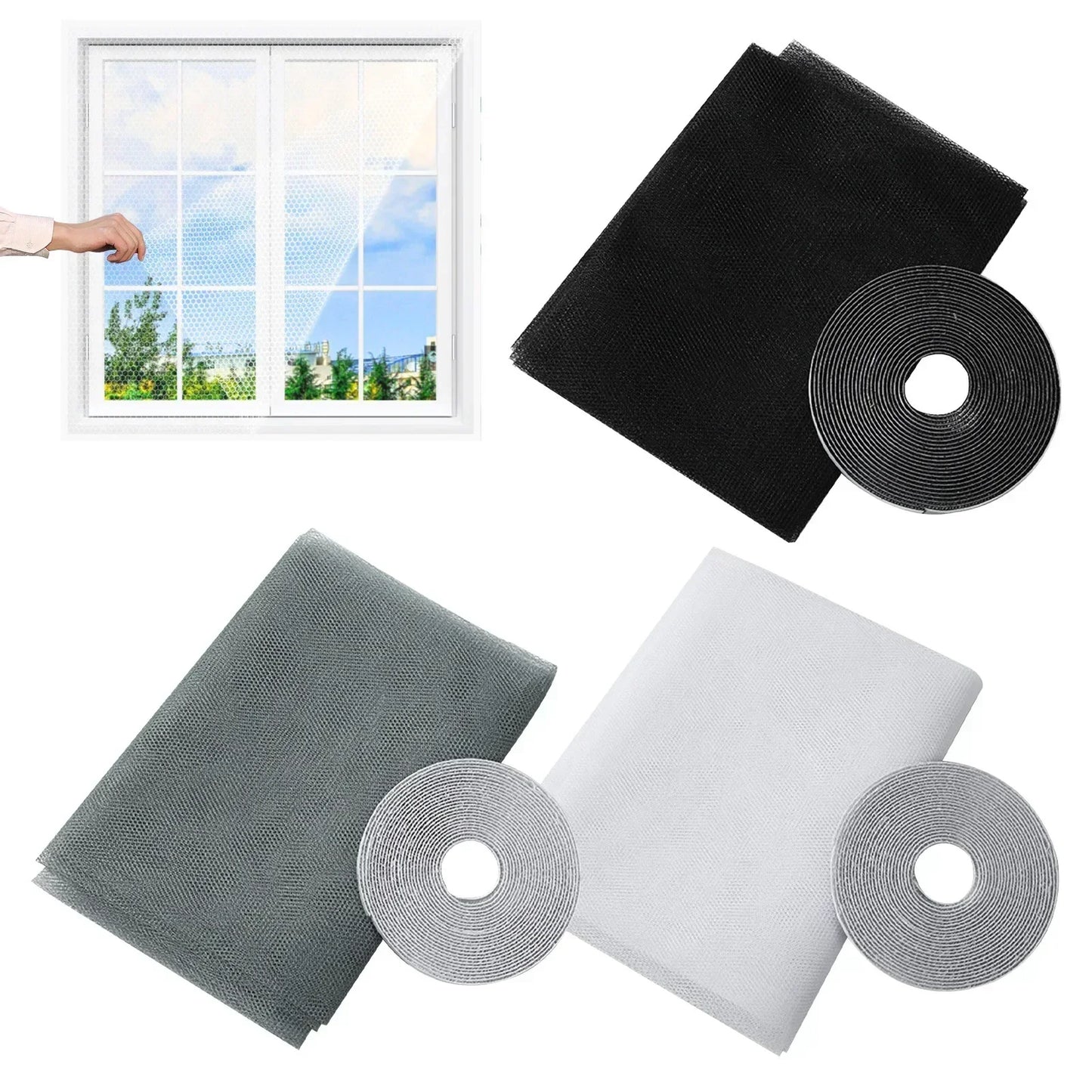 Window Mosquito Net Self-adhesive Anti Mosquito Door Mosquito Mesh DIY Free Cutting Mosquito Net Anti Fly Insect Curtain Screen