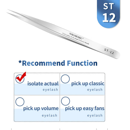 NAGARAKU Eyelash Extension Tweezers False Eyelashes Makeup Stainless Steel Professional Volume Tweezer 3D Accurate Pincet