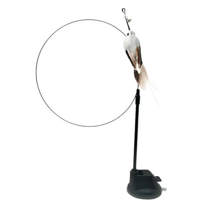Interactive Cat Toy Handfree Cat Stick Playing Kitten Playing Teaser Wand Toy Suction Cup Bird/Feather Cat Wand Pet Supplies