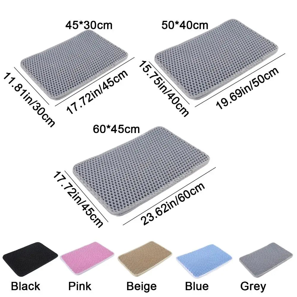EVA Double Layer Cat Litter Mat Anti-Slip Anti-Splashing Cat Scratch Pad Waterproof Urine Proof Pet Cleaning Mat for Home