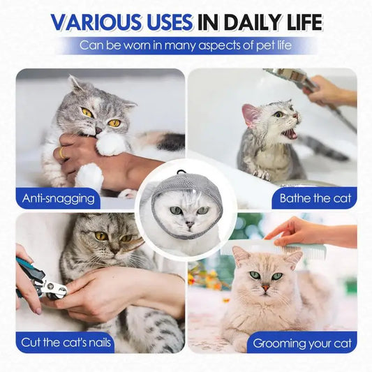 Cat Anti Bite Muzzles Breathable Cat Travel Tools Bath Grooming Supplies Adjustable Kitten Muzzles Anti Scratch Pet Supplies