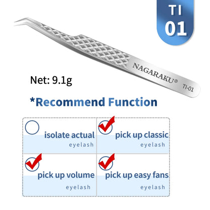 NAGARAKU Eyelash Extension Tweezers False Eyelashes Makeup Stainless Steel Professional Volume Tweezer 3D Accurate Pincet