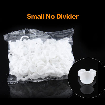 AILEISHI Wholesale 100Pcs/Bag Disposable Eyelash Extension Glue Ring Cup Tattoo Pigment Holder Container Lash Tools Supplier