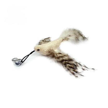 Interactive Cat Toy Handfree Cat Stick Playing Kitten Playing Teaser Wand Toy Suction Cup Bird/Feather Cat Wand Pet Supplies