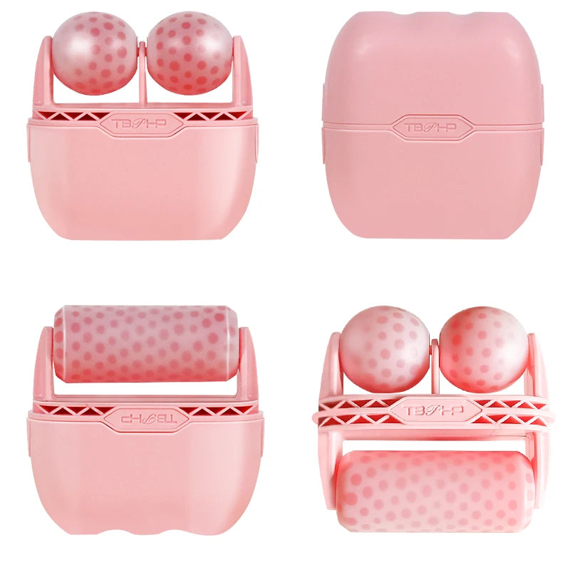 Cool Facial Face Massage Roller Double Roller Relieve Fatigue Pain Redness Skin Tighten Face Lift Reduce Swell for Home Use