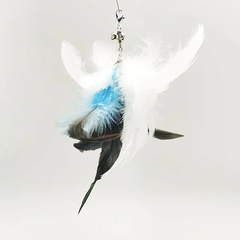 Interactive Cat Toy Handfree Cat Stick Playing Kitten Playing Teaser Wand Toy Suction Cup Bird/Feather Cat Wand Pet Supplies