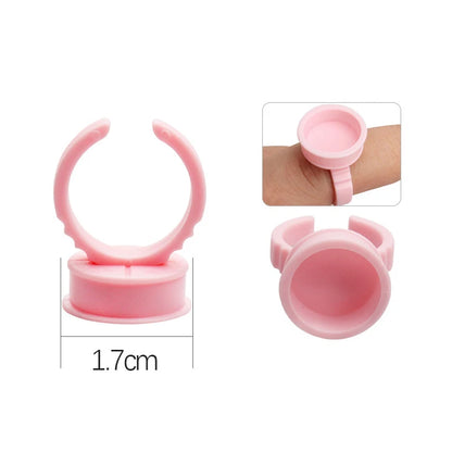 AILEISHI Wholesale 100Pcs/Bag Disposable Eyelash Extension Glue Ring Cup Tattoo Pigment Holder Container Lash Tools Supplier