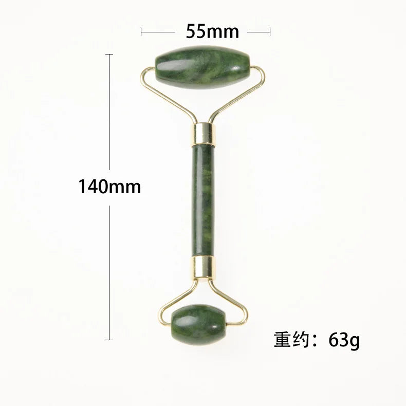 Jade Stone Face Roller Facial Massager Double Rollers